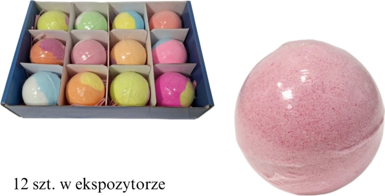 Fizzing bath bomb that colors the water