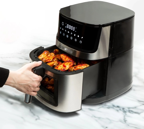 XXL hot air fryer with dual heating, 7.5 l
