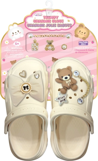 Children’s sandals with a teddy bear motif in size 33–34