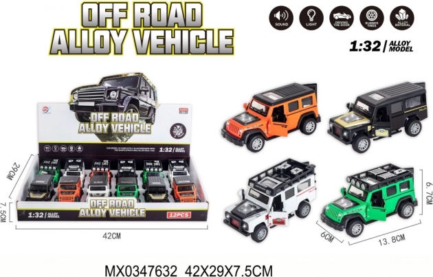 Off-road metalni autić 1:32 sa zvukom i svjetlom