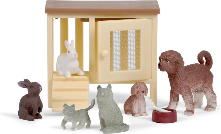 Lundby kućni ljubimci za kućicu za lutke – pas, mačka i zečevi