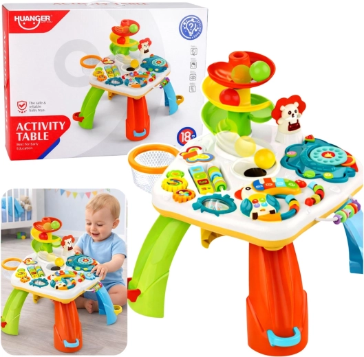 Interaktivni obrazovni stolić s klavirom, toboganom za loptice i svjetlosnim efektima