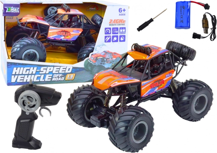 Automobil za djecu narančasti off-road RC s amortizerima