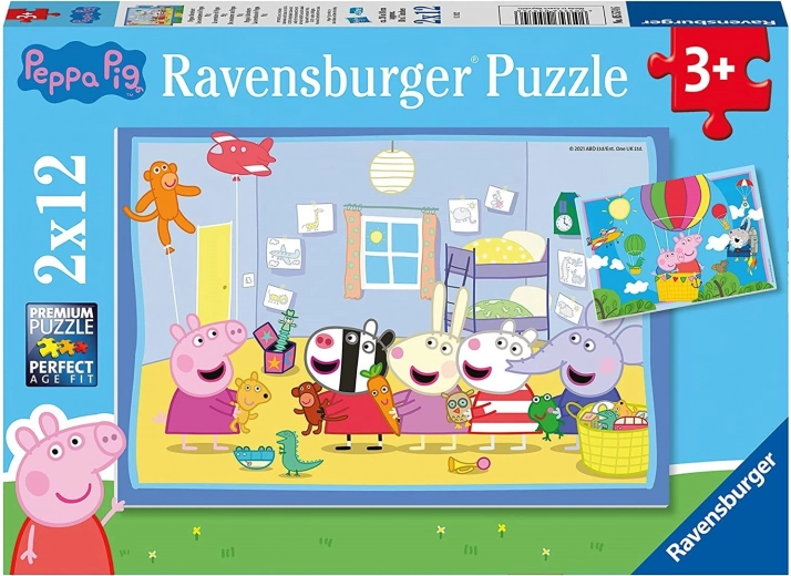 Praščica Peppa: Peppine pustolovine puzzle 2x12 dijelova