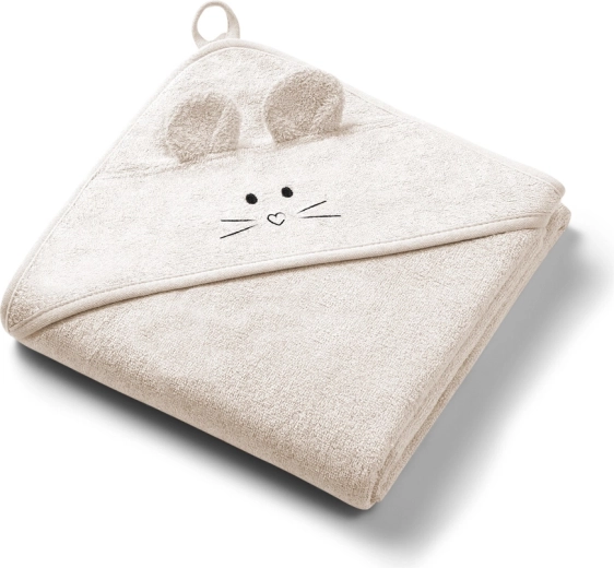 Babyono bambusov ručnik s kapuljačom super soft light beige 100 × 100 cm