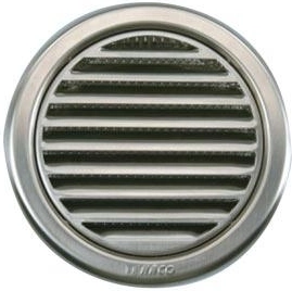Ventilation grille with mesh, diameter 110 mm, stainless steel