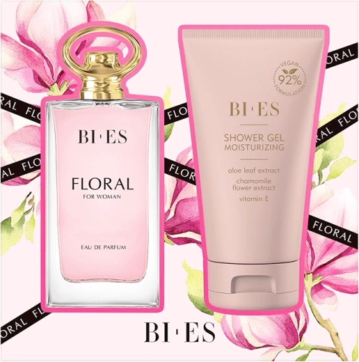 Poklon set za žene BI-ES Floral – parfemska voda 90 ml + gel za tuširanje 150 ml