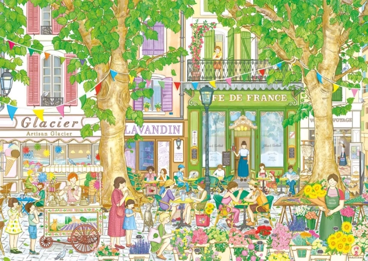 Magnolia puzzle francuski kafić 1000 dijelova