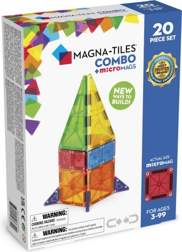Magnetna građevinska igra MAGNA-TILES Combo microMAGS, 20 dijelova