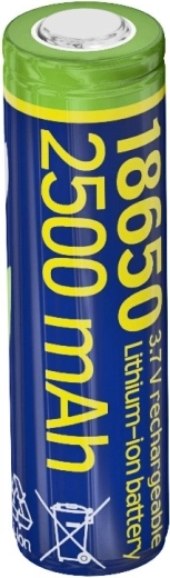 Li-ion akumulator 18650 3,7 V 2500 mAh (10C) s ravnim polovima