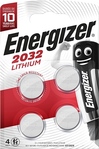 Energizer litijeva gumbasta baterija CR2032, 4 kom