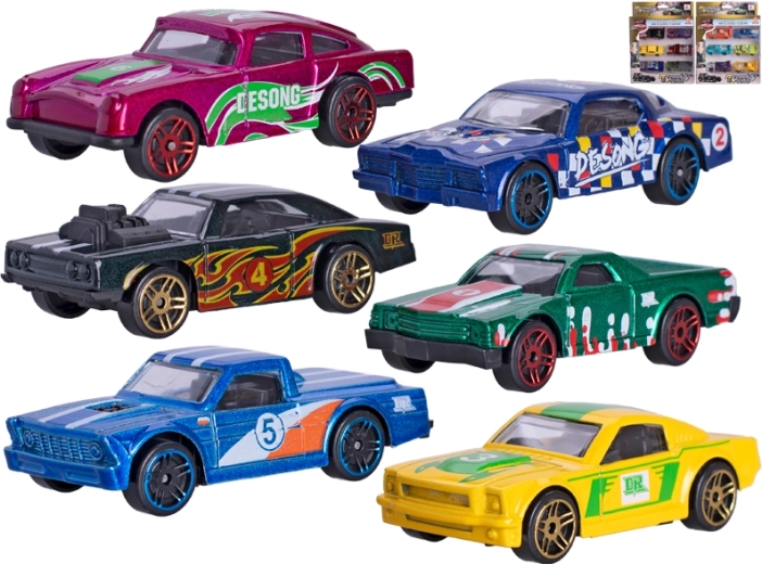 Metalni autići 7 cm s slobodnim hodom – set 6 kom