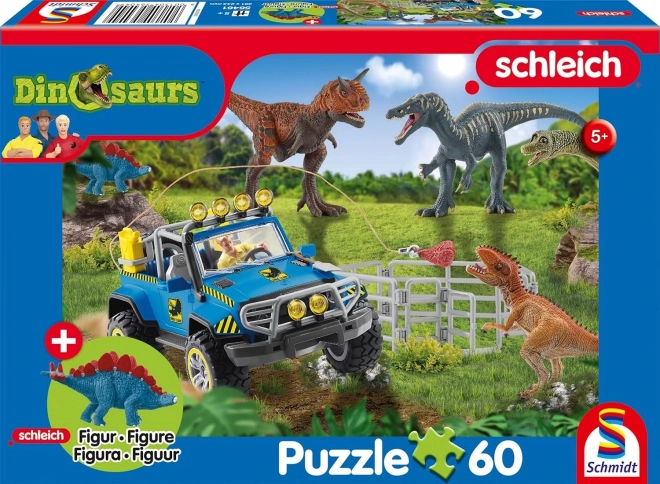 Puzzle SCHMIDT SCHLEICH pretpovijesni divovi, 60 dijelova + figurica