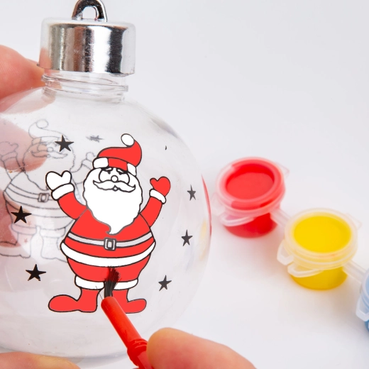 Christmas ornament for coloring with paints and brush, 80 mm - 1 piece