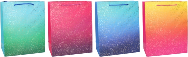 Poklon-vrećica S 18 × 23 × 8 cm, cjelogodišnja, gradijent s metalik točkicama