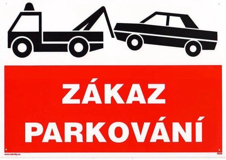 Tabla zabrane parkiranja A4 plastika 210 × 297 mm