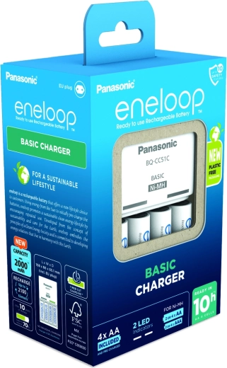 Panasonic Eneloop EKO punjač BQ-CC51 + AAA punjive baterije (4 kom)