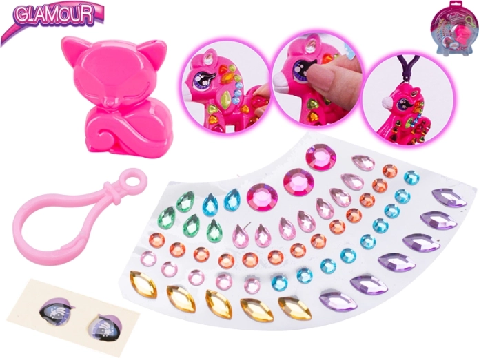 Kreativni glamur set za ukrašavanje privjeska za ključeve – životinjica s kamenčićima