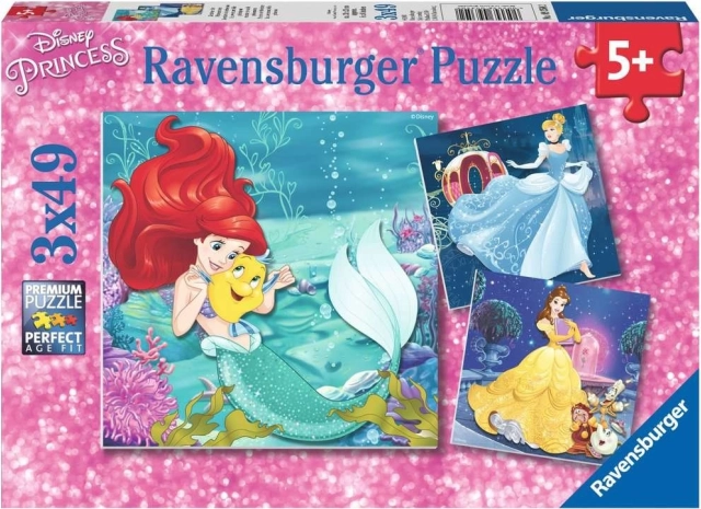 Ravensburger puzzle Disney princeze – večer s princezama, 3×49 dijelova