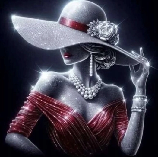 Dijamantno slikanje Dama u sjaju 30 × 40 cm