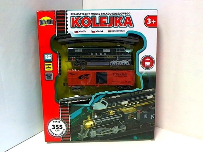 Children’s train set with locomotive and freight car 355 cm