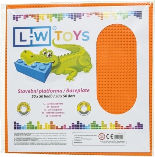 L-W Toys velika građevna podloga 50 × 50 točaka narančasta
