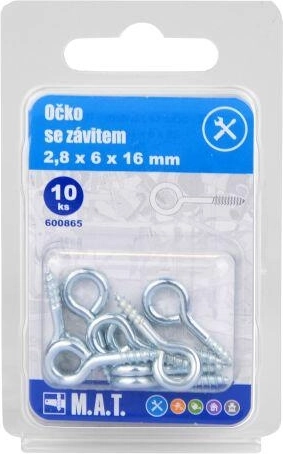Zatvorena karika s navojem 16 × 6 × 2,8 mm, cink (10 kom)