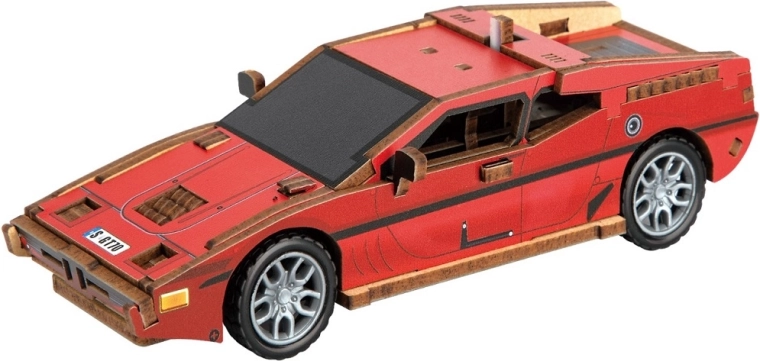 2Kids Toys 3D drvena slagalica sportski automobil crveni