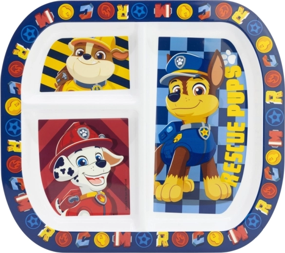 Paw Patrol dječji tanjur s pretincima Boy Rescue Pups 22 cm