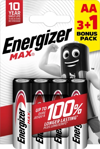 Alkalne baterije ENERGIZER Max AA 4 kom (3+1 gratis)