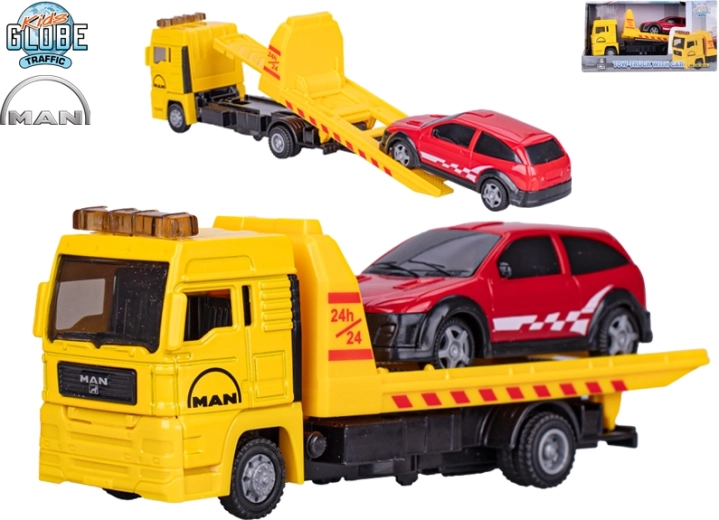 Kids Globe Traffic vučna služba MAN – metalni model s osobnim automobilom 19 cm