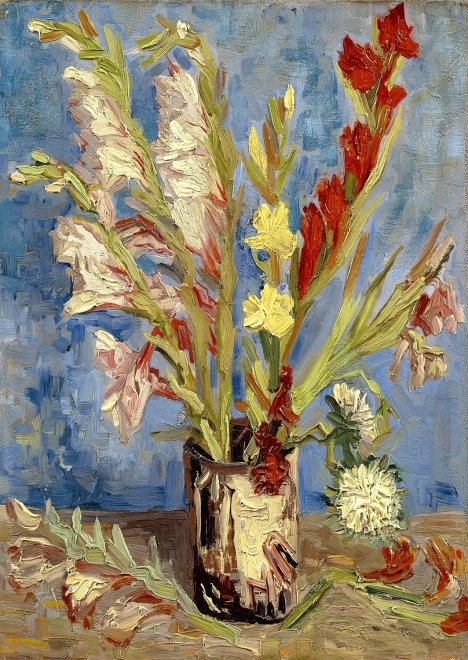 Puzzle Vincent Van Gogh vaza s gladiolama