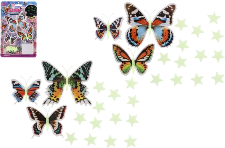 Svjetleći leptiri i zvijezde za zid – 3D dekoracija za dječju sobu