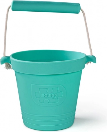 Silikonska plažna kanta BIGJIGS TOYS – tirkizna