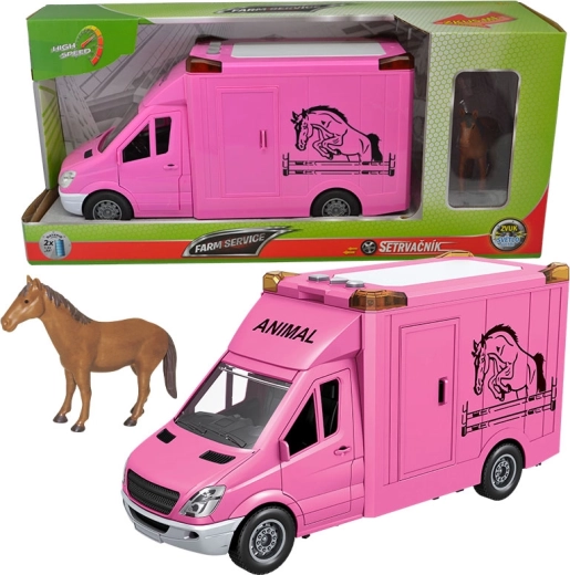 Gradsko servisno vozilo 1:14 – prijevoznik konja, ružičasto