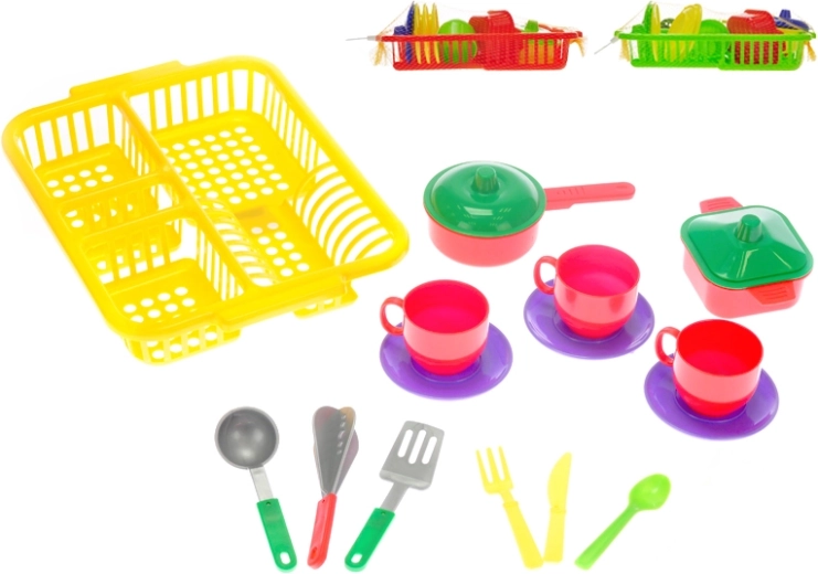 Dječji set posuđa s ocjeđivačem – 3 boje