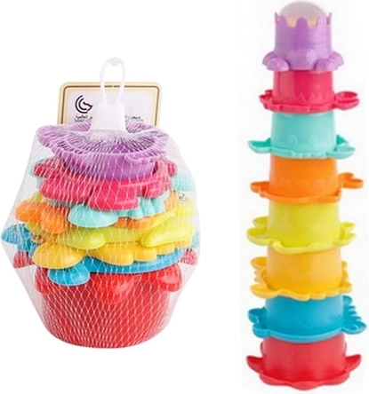 Kupališna igračka 2u1 – šarene čašice i kula