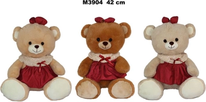 Plush teddy bear in a dress 42 cm - 1 piece