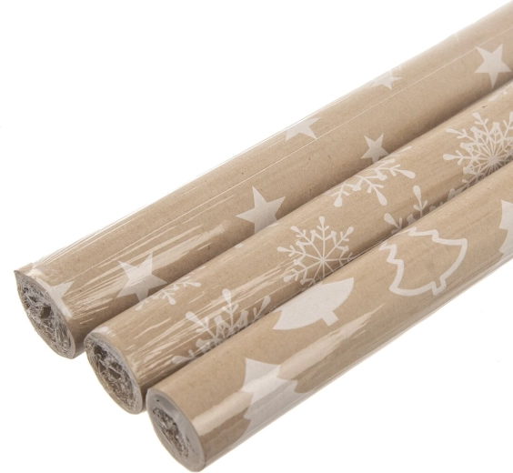 Božićni kraft papir za zamatanje smeđi 200 × 70 cm assort