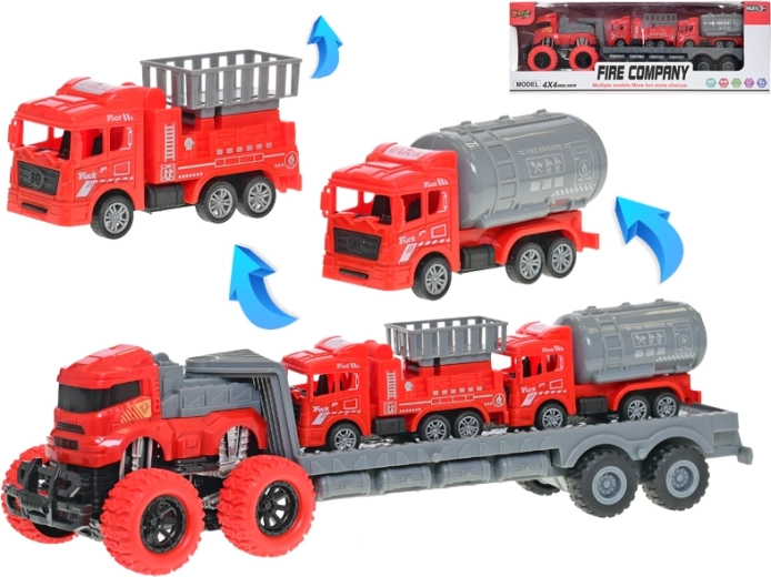 Vozilo s prikolicom na inerciju s vatrogasnim vozilima