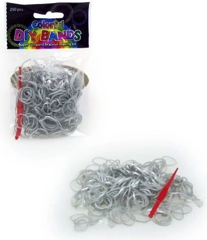 Set od 250 gumica za pletenje nakita – srebrne