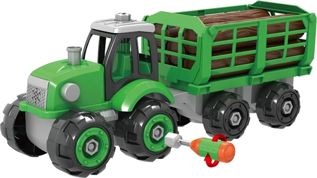 Vijčani traktor s prikolicom za drvo 32 cm