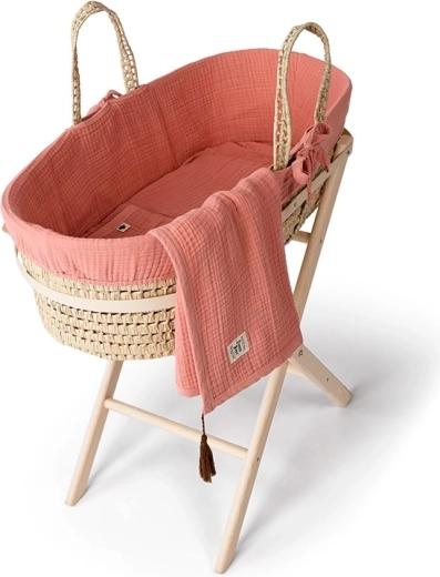 Funnababy kompletna Mojsijeva košara s opremom coral pink