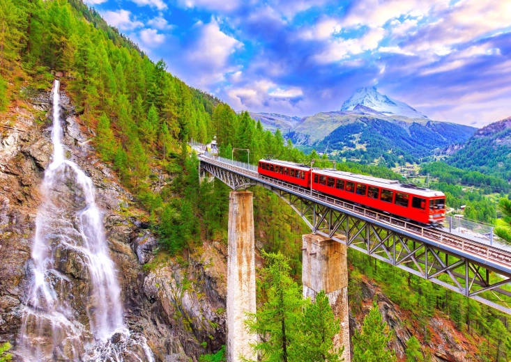 Enjoy puzzle zupčasta željeznica Gornergrat, Švicarska 1000 dijelova