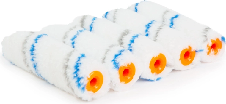 Set of 5 microfiber paint rollers, 100 mm