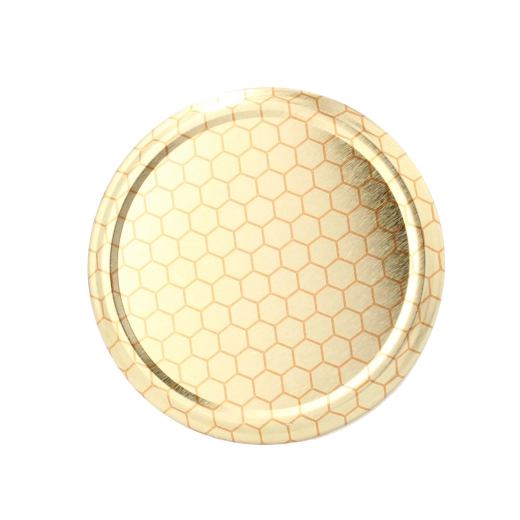 Poklopci za staklenke s medom s motivom saća, promjer 82 mm, 6 utora (pakiranje 600 kom)