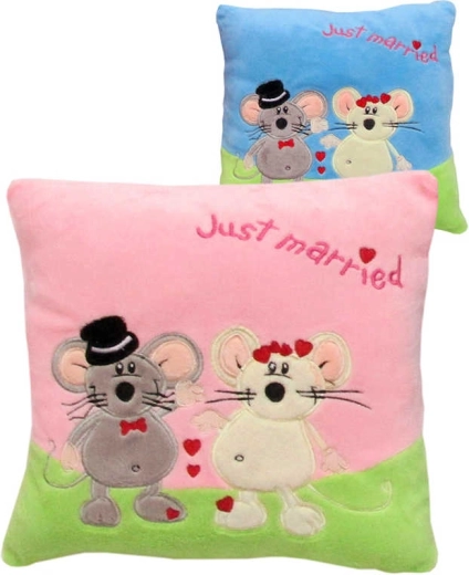 Plišani jastučić s miševima Love Just Married 25 x 25 cm - 1 komad