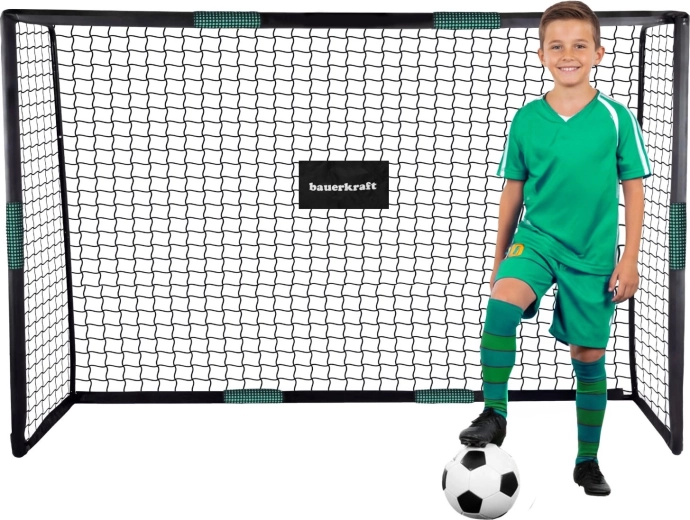 Nogometni gol Bauerkraft s mrežom 180 × 120 × 60 cm crno-zeleni