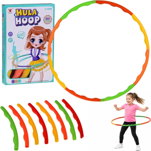 Dječji i odrasli hula hoop s masažnim izbočinama, sklopivi 84 cm