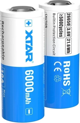 XTAR Li-ion akumulator 26650 6000 mAh 3,6 V sa zaštitom - 1 komad